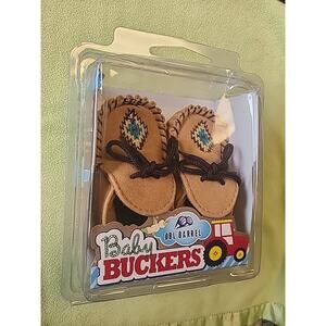 NEW infant/toddler size 4 Baby Bucker moccasin shoes brown tan Dbl Barrel tribal